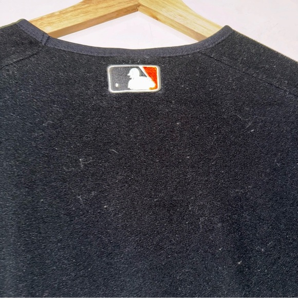 Men’s Vintage Majestic Brand San Francisco Logo Black Fleece Pullover Sweater - Picture 12 of 15